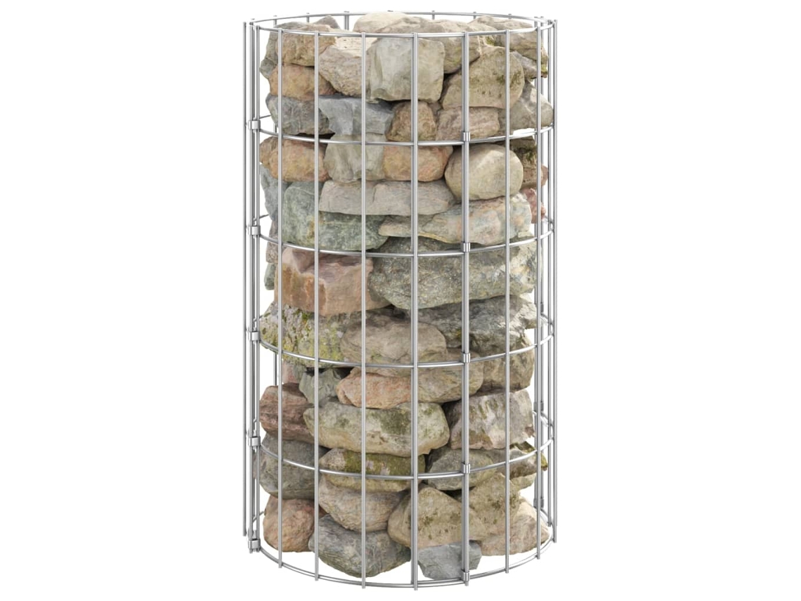 Canteiro Elevado/cesto Gabiã£o Em Poste Ã˜30x50cm Aã§o Galvanizado DKD HOME DECOR