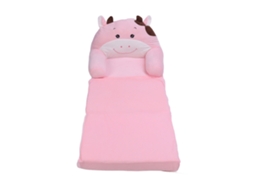 Sofá Infantil Dobrável Cute Cartoon Macio, Confortável, Cama, Menino, Menina, Vaca Rosa, 3 Camadas