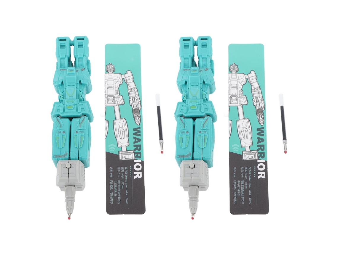 2pcs Caneta Robô Transformável Brinquedo Desmontável Material Plástico Verde Para Estudantes
