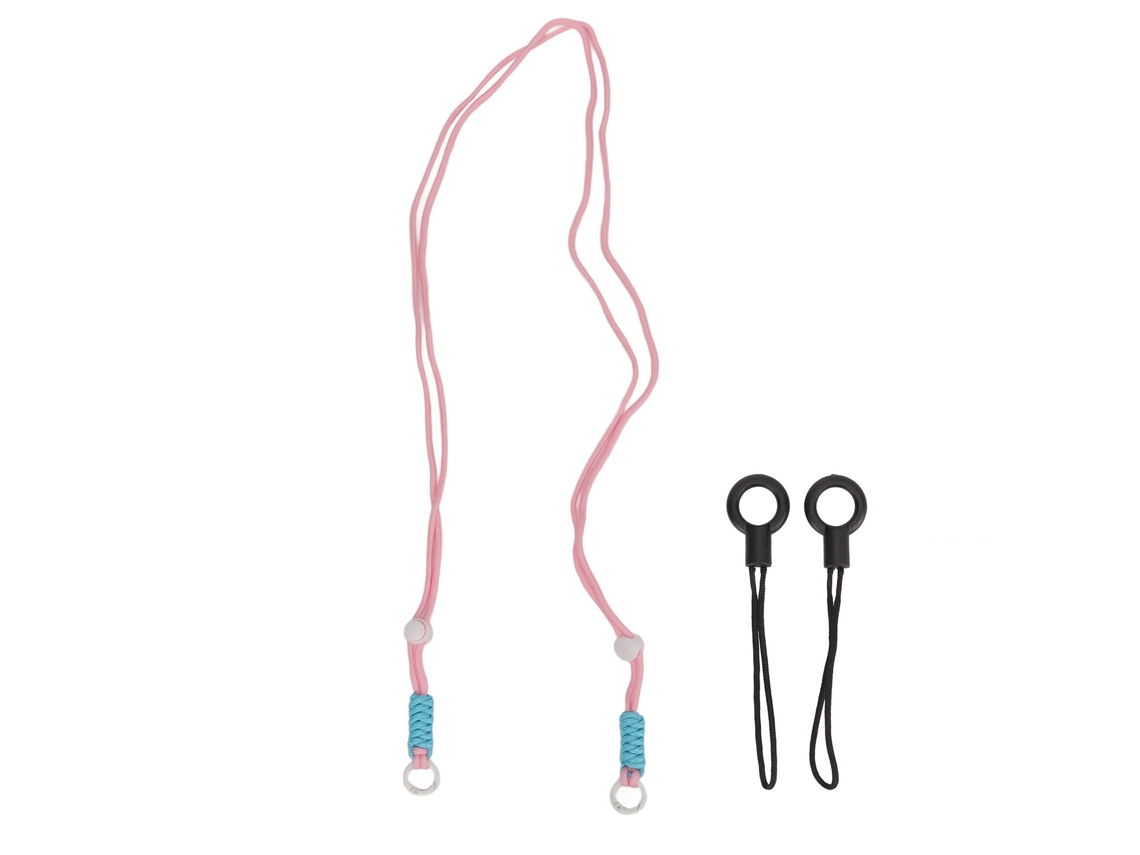 Correa De Cuello Hombro Para Cámara Trenzada Fibra Poliéster 120cm Universal Rope Redonda Rosa Claro Para Cámara Instantánea Dslr