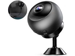 Mini câmera de rede IP WiFi HD 1080P, ideal para segurança residencial externa, visão noturna, 64 GB, Bestvite (preta)