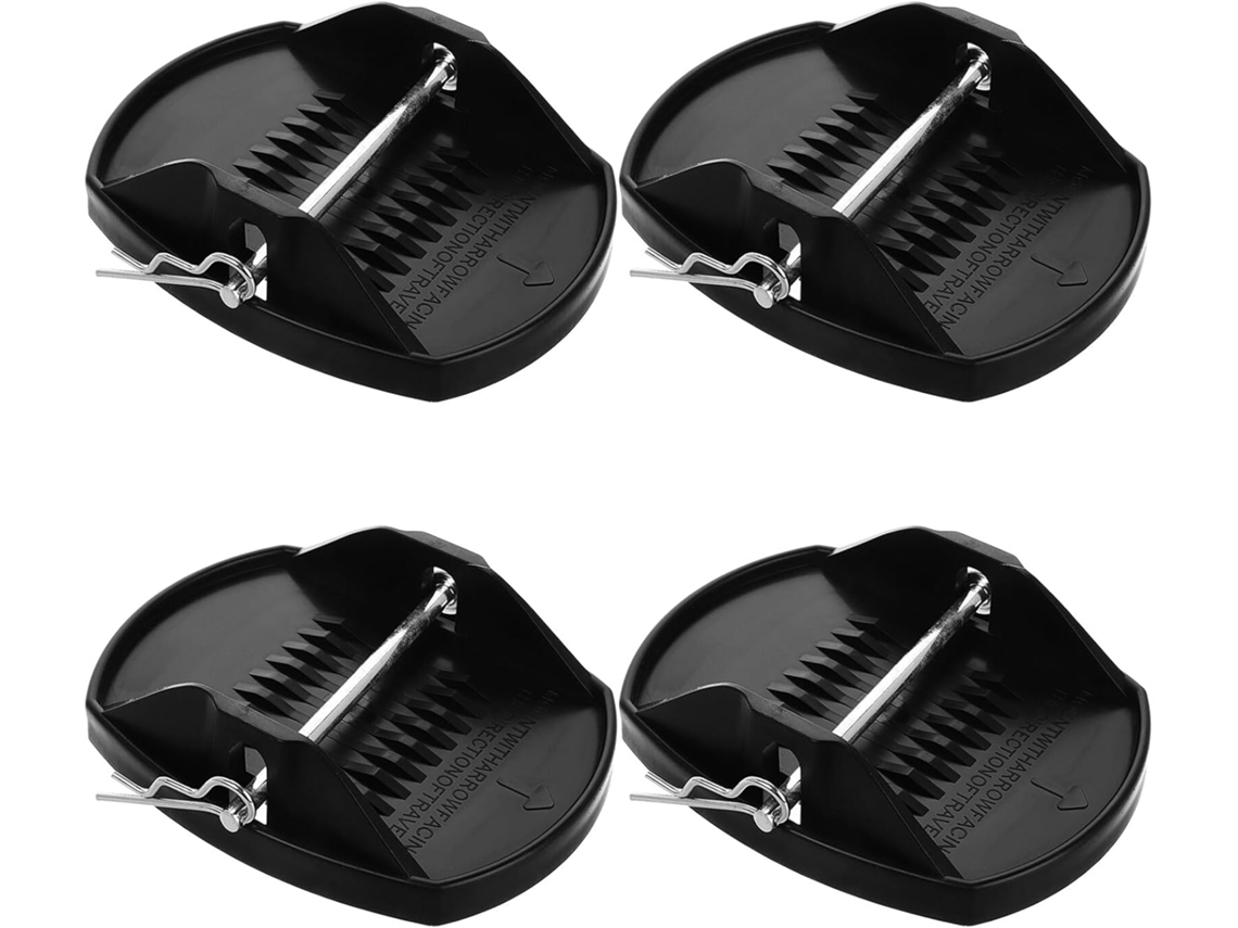 Conjunto De 4 Cunhas De Nivelamento Para Autocaravanas, Pretas E Resistentes, Em Polipropileno.