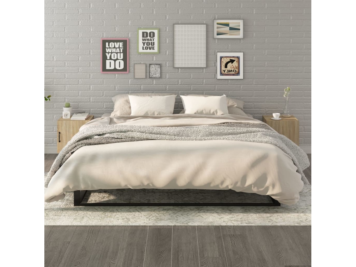 Vidaxl Mesas De Cabeceira 2pcs Derivados De Madeira Carvalho Sonoma