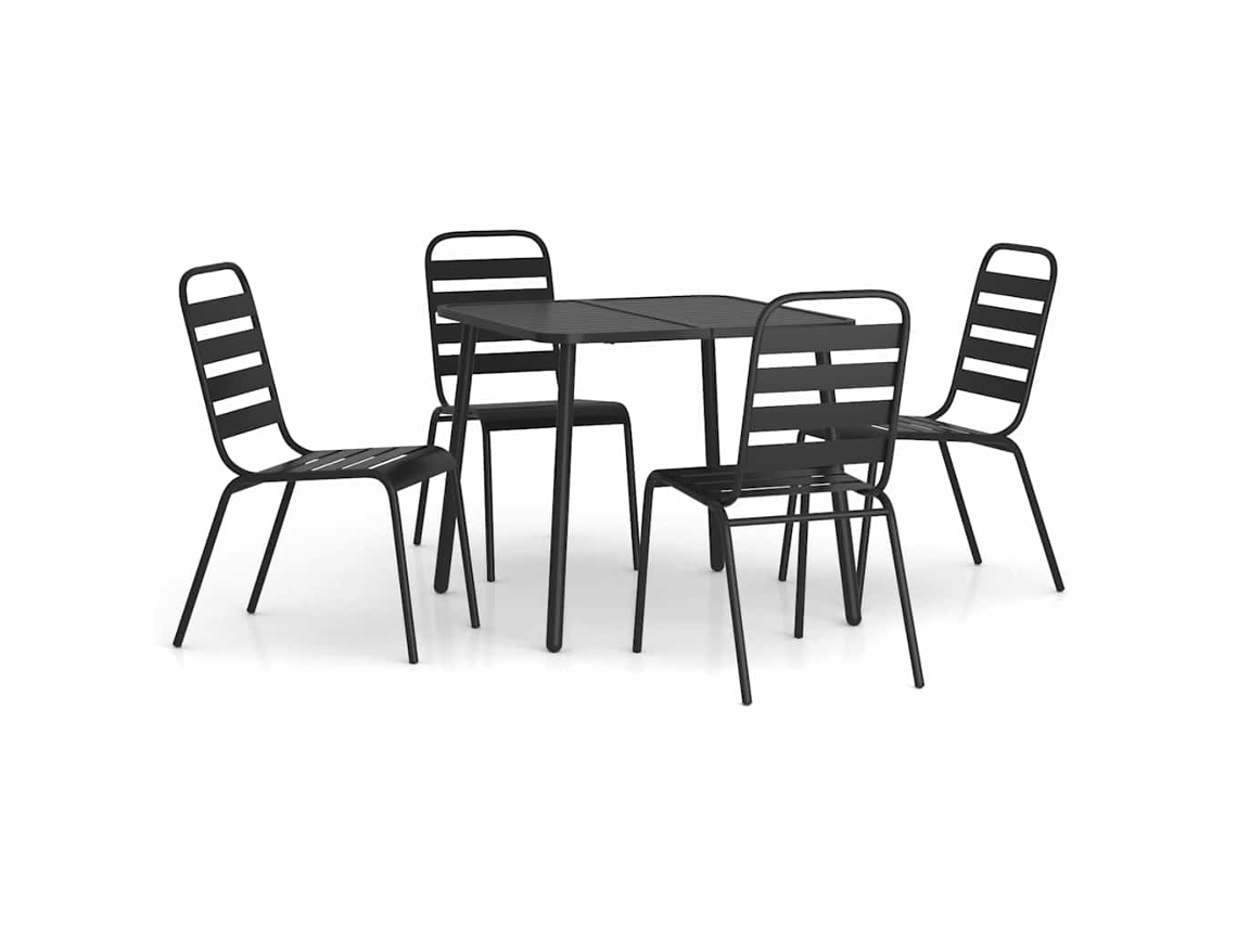 Maison Exclusive - 5 Pcs Conjunto De Jantar Para Jardim Aço Antracite