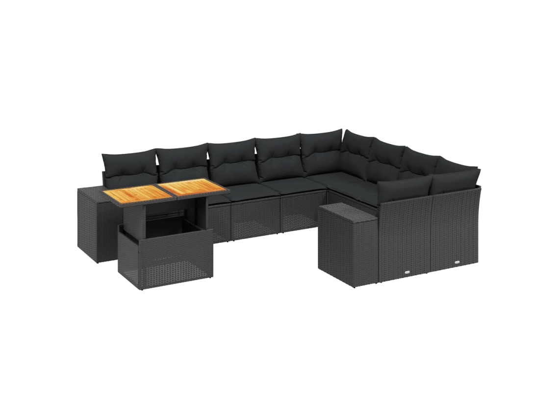 Garden Sofa Set, Garden Sofa Sets Vidaxl Preto Rattan / Vime (n/a)