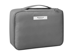 2026-bolsa De Maquiagem Linjou Grande Impermeável Para Viagem Com Compartimento De Pincéis E Bolsinha Pequena (cinza) Gris