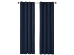 Cortina Blackout Térmica, Para Janela E Quarto, Ilhós, Lavável, Conjunto 2 Peças, 96 X 52 Cm, Azul-marinho