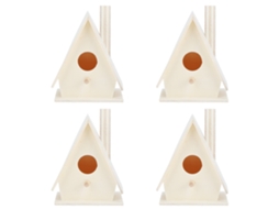 4pcs Casa de Pássaros de Madeira para Parede | S/MARCA