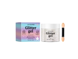 Gel Glitter Branco Shimmer da LAXISCREED para Unhas com Efeito Cintilante e Look Sofisticado