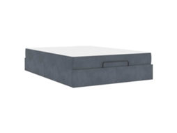 Conjunto 2 Cama Moderna Vidaxl Cinzento-baço Veludo (140 X 200 Cm)