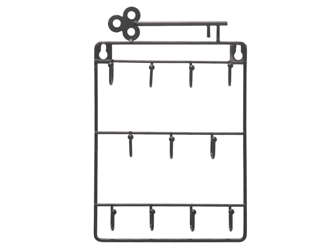 Gancho de Ferro Criativo Três Camadas para Armazenamento Atrás da Porta, Gancho de Parede Decorativo para Casa BRILVIBERA (preto)