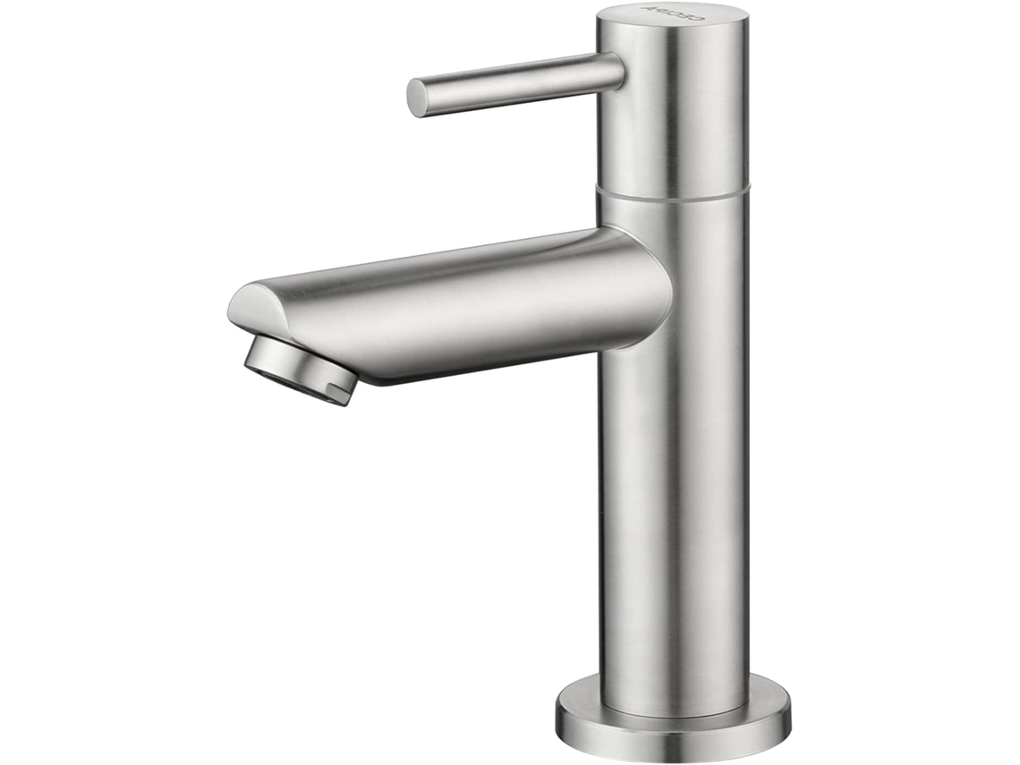 Torneira Cromada Para Água Fria Com Conexão Flexível, Torneira Misturadora Para Pia De Banheiro Com Bico De Altura 175 Mm Para Vaso Sanitário, Banhe