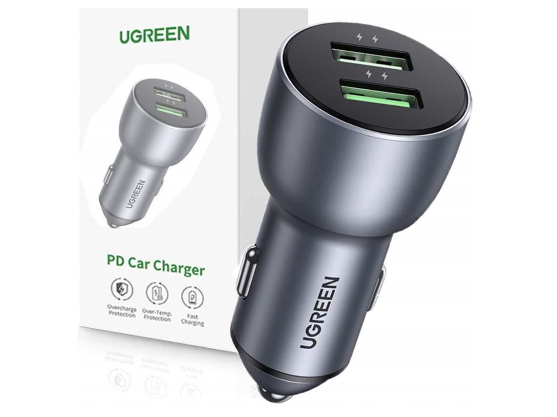 Carregador de carro UGREEN QC 3.0 2xUSB para Samsung, Xiaomi, LG | UGREEN