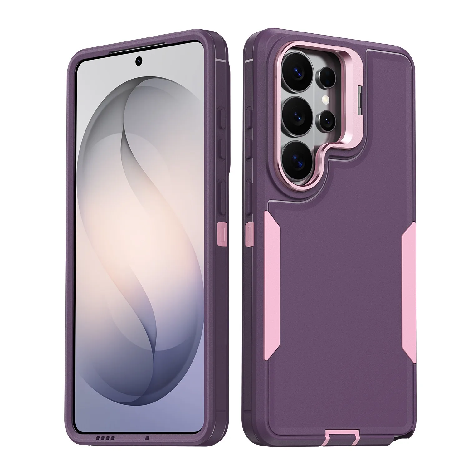 (roxo, Galaxy S26) Capa Para Celular Resistente, Feita De Material Híbrido, Com Proteção Completa E Suporte De Lente Em Liga Metálica.