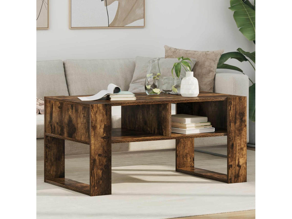Vidaxl Mesa De Centro Carvalho Defumado 92 X 53 X 45 Cm