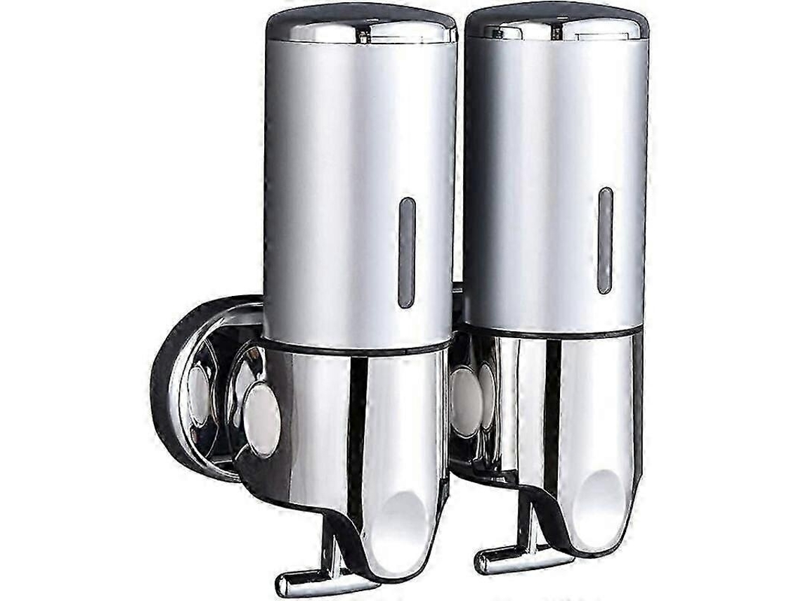 Dispensador Duplo De Sabonete De Parede Shampoo Condicionador Para Gel De Banho Sabonete Loção Para Banheiro Ou Cozinha Prata PENGDSJE
