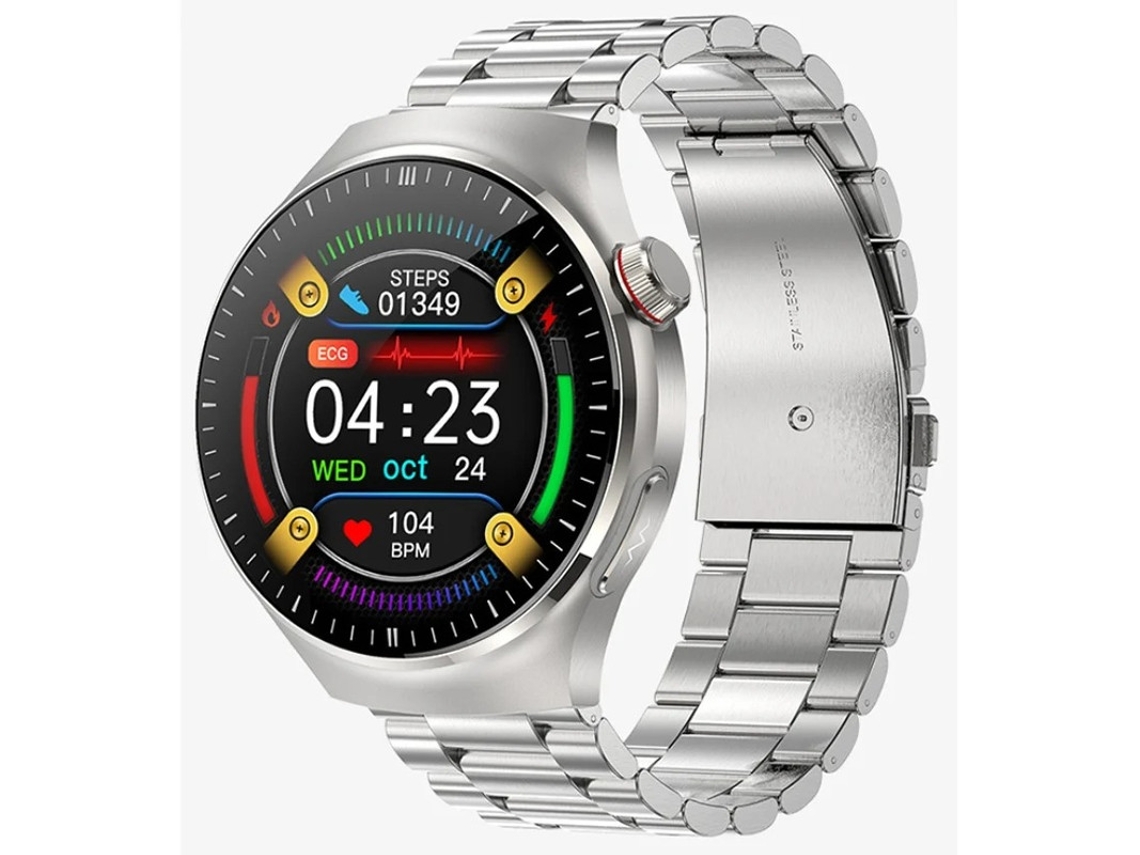 Smartwatch Com Verificação De Saúde Com Um Toque Ecg Pressão Arterial Medição De Gordura Corporal E Recursos Sos Prata Bestvite