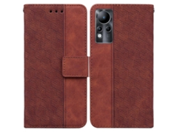 Capa De Celular Em Couro Com Relevo Geométrico Para Infinix Note 11