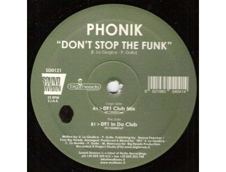 Vinil Dont Stop The Funk Sound Division