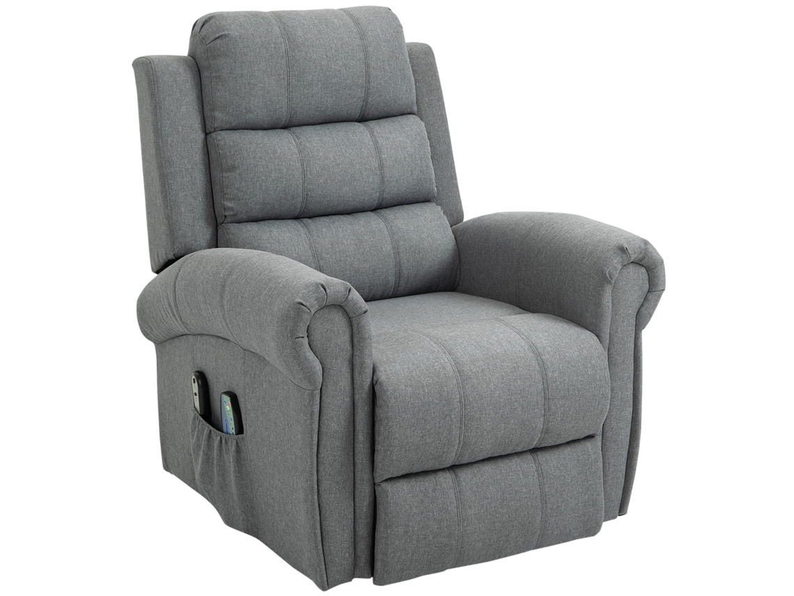 Poltrona Reclinável Elétrica S/MARCA Levanta Pessoas, Cinza, 98x96x105 Cm, com Massagem, Aquecimento, Vibratória