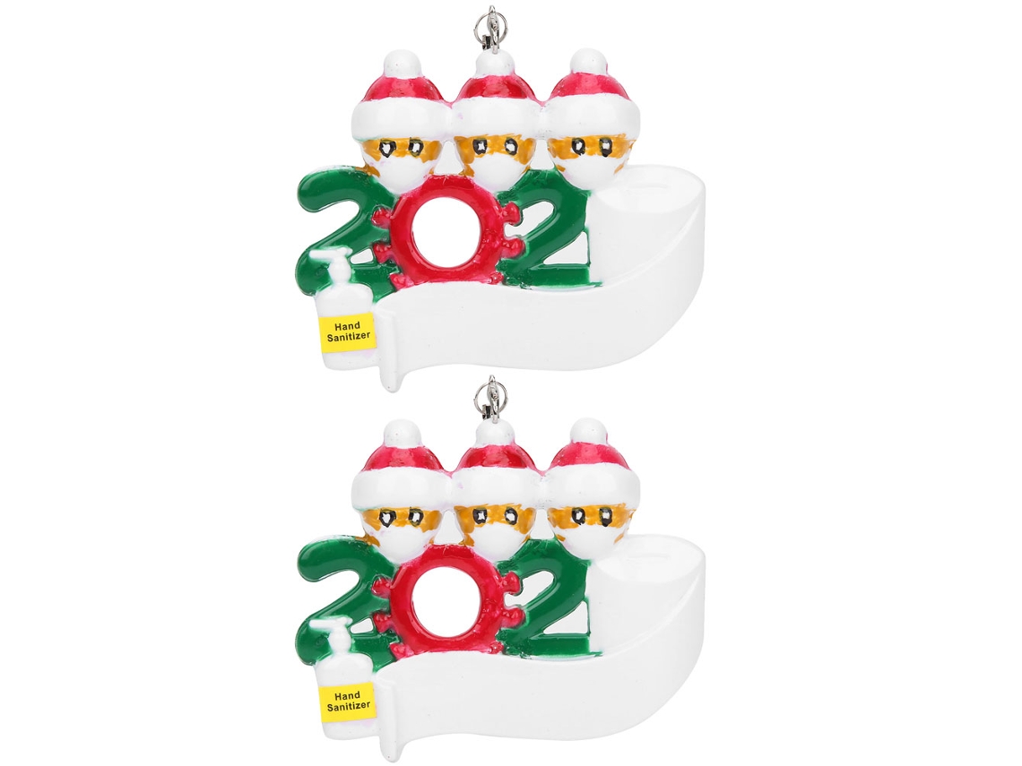 peças de enfeite de Natal para pendurar na árvore, representando o Papai Noel abençoando. Decoração festiva.