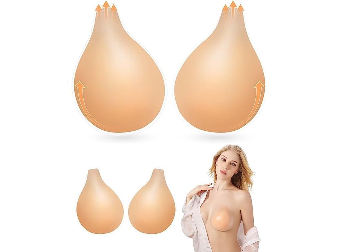 2026 phodil Sutiã Adesivo Sem Luvas 2 Pares Push Up Invisível de Silicone Lavável para Seio Volumoso