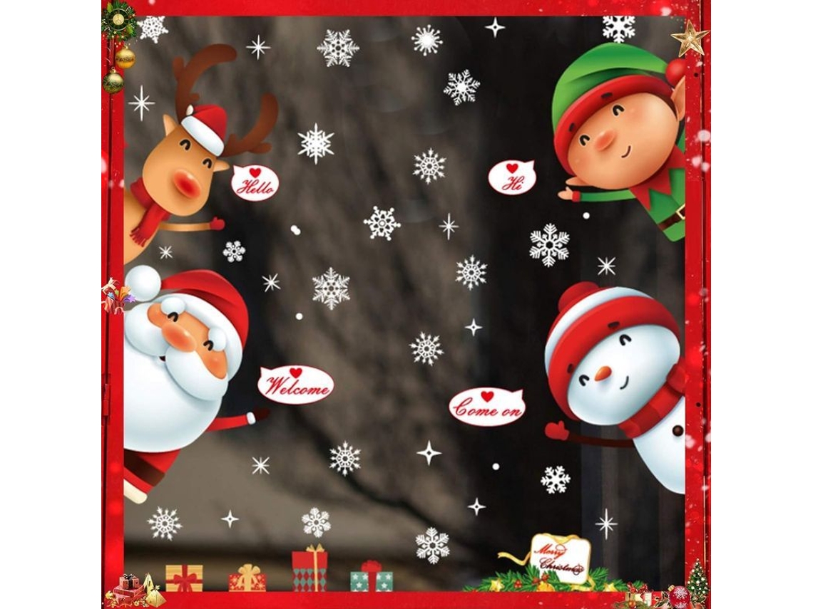 Stickers de Janela de Natal Reutilizáveis e Ambientais para Vidro | S/MARCA