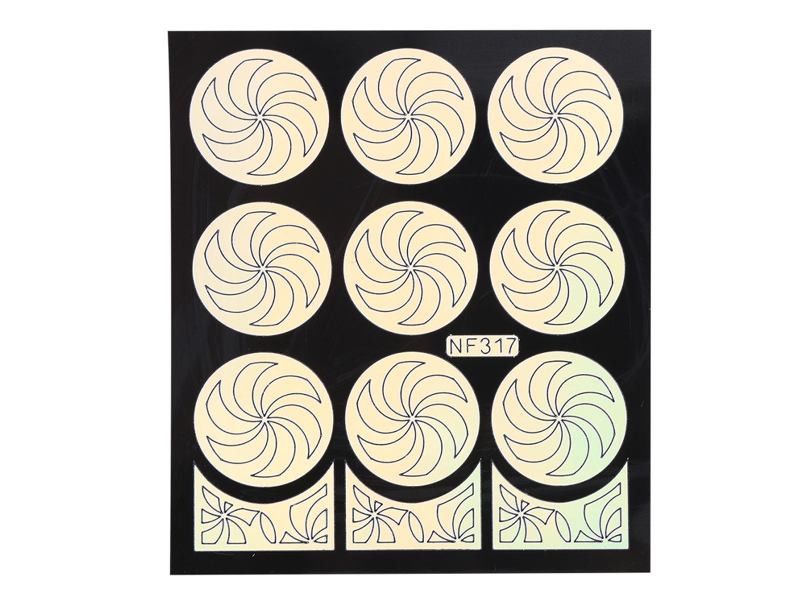 Adesivo De Arte De Unha Stencil De Flor Decalque Modelo Para Manicure Nf317
