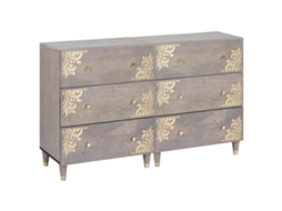 Vidaxl Buffet 2 Unid. 60 X 33 X 75 Cm Madeira De Manga Maciça Cinzeto