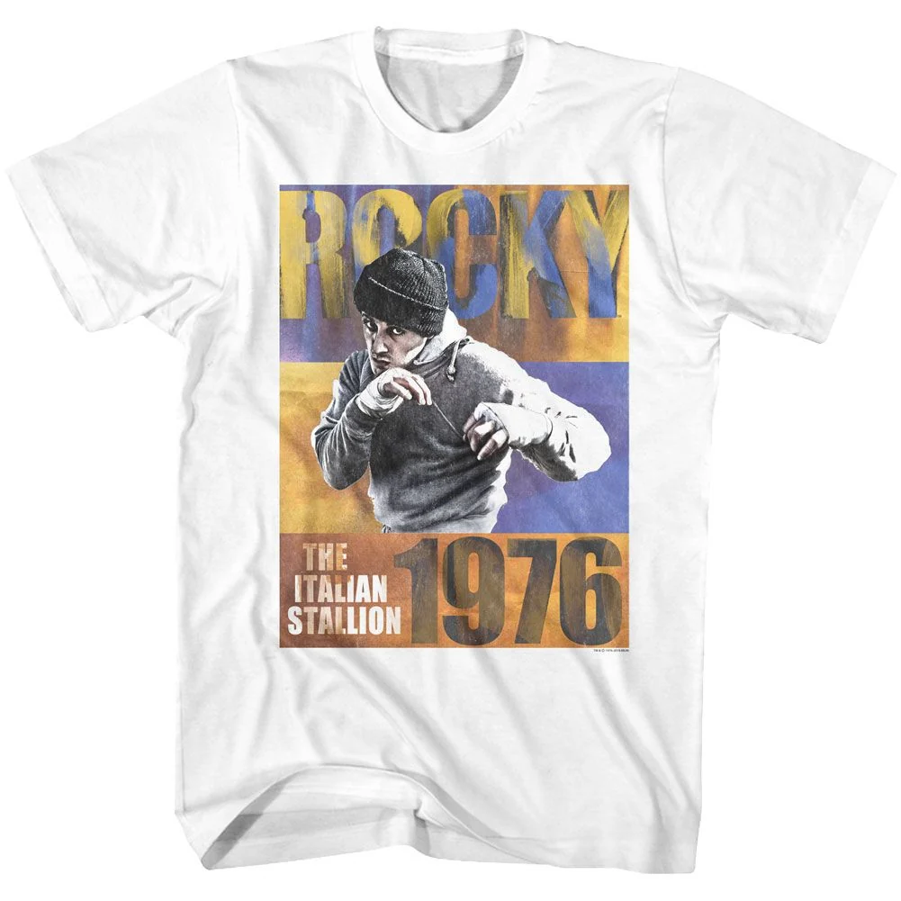 Rockinstone Rocky Movie White Adult Shirt Size:l