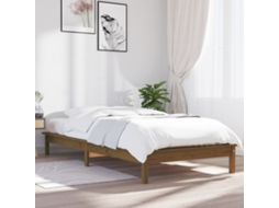 Vidaxl Estrutura De Cama 90x200cm Madeira De Pinho Maciça Castanho Mel