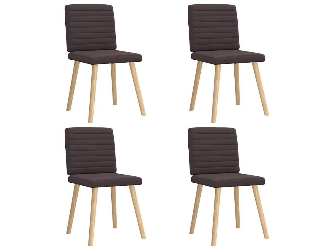 Vidaxl Cadeiras De Jantar 4 Pcs Tecido Castanho-escuro