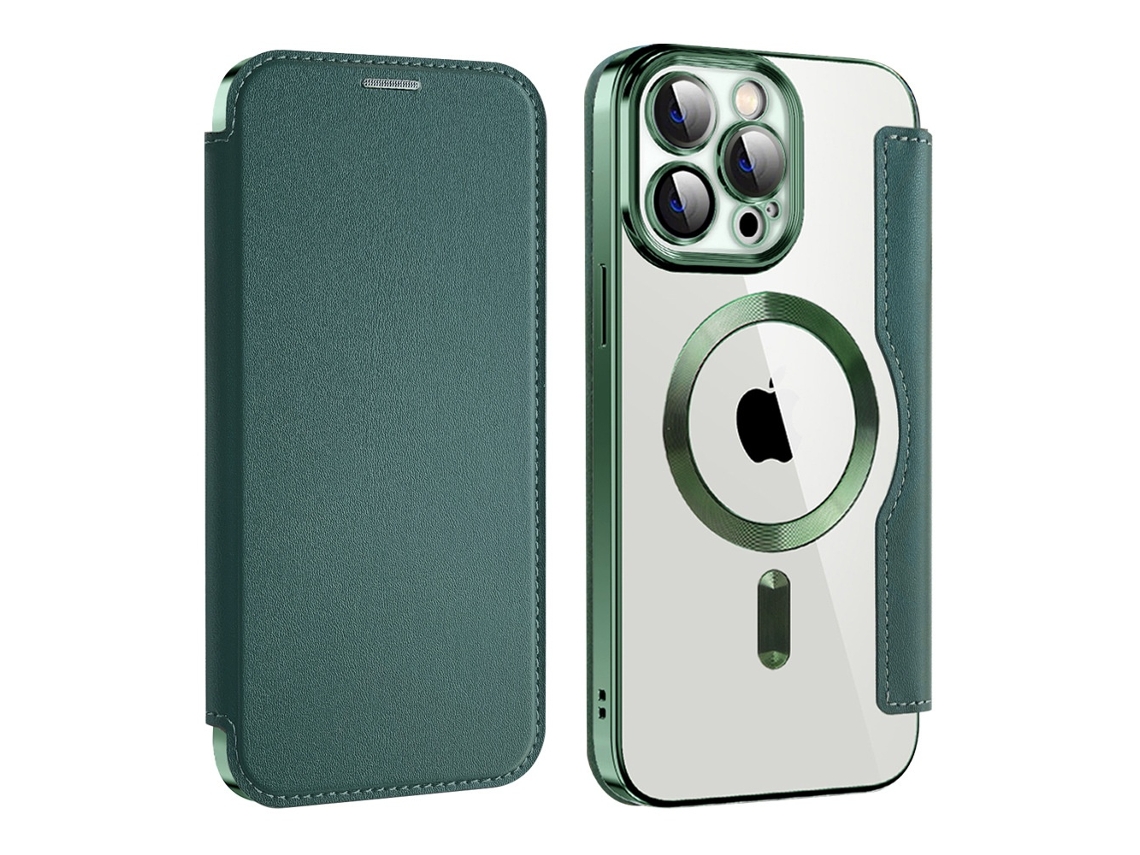 Capa Fólio Protetora Magsafe Elysve Para Iphone 17 Pro Max Resistente Verde