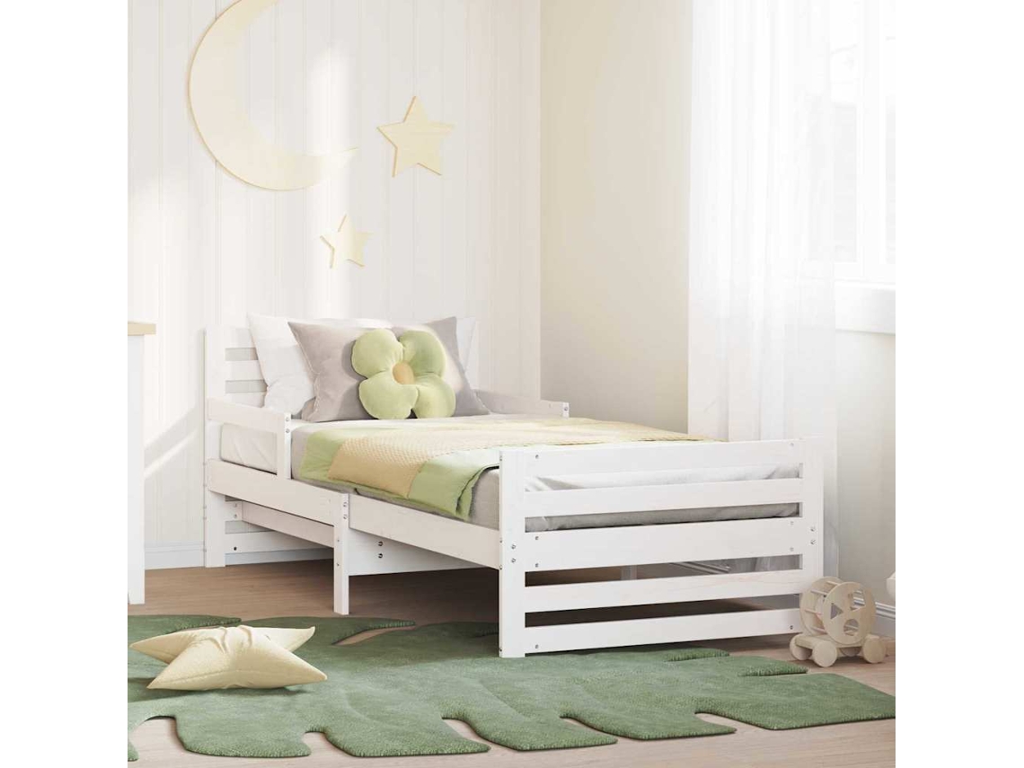 Vidaxl Estrutura Da Cama Branco 80 X 200 Cm Derivados De Madeira
