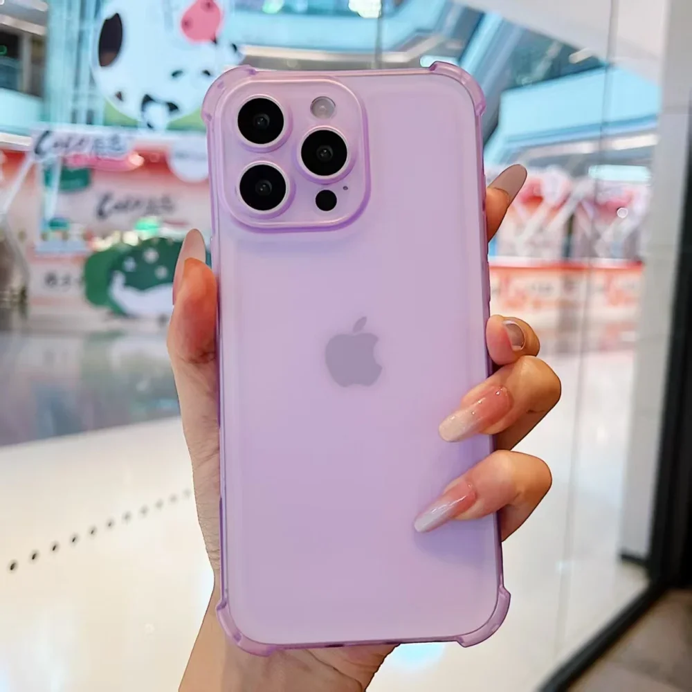 Capa Para Celular (roxa 12pro) Fosca E Resistente A Impactos, Transparente E Ultrafina
