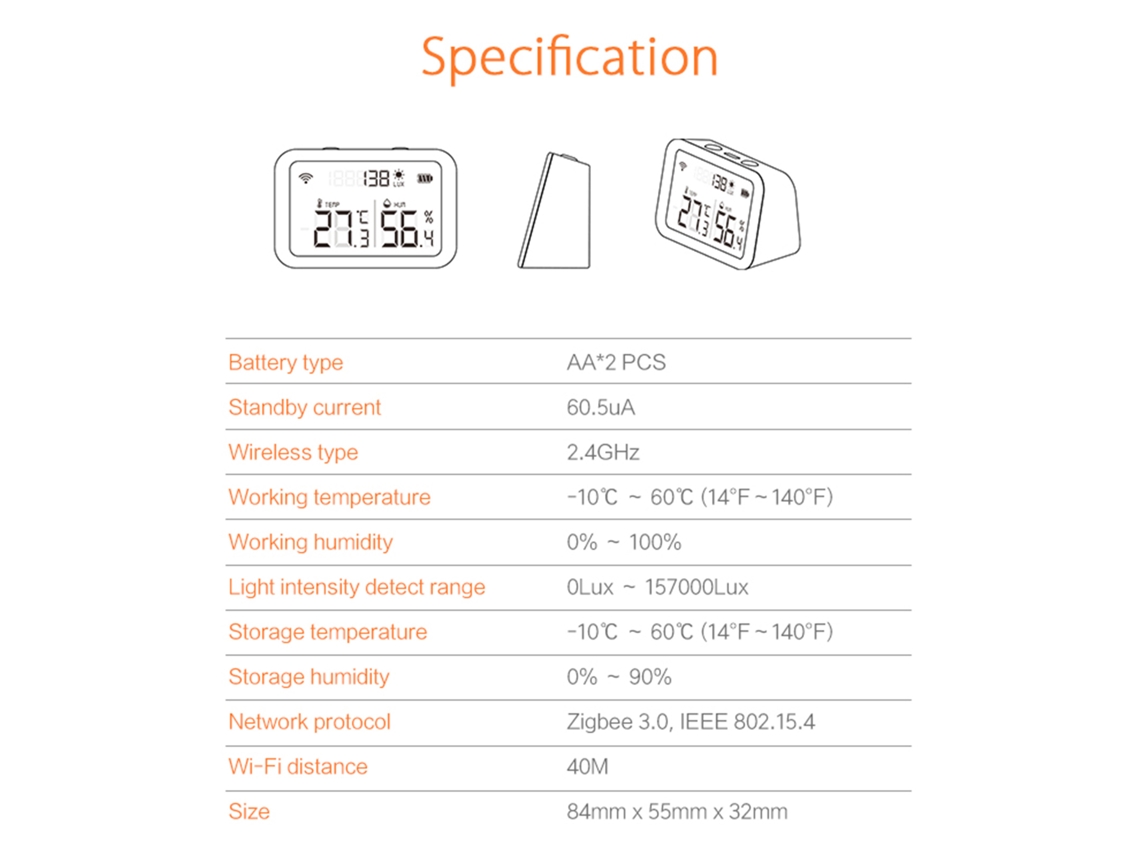 2026 sensor de Temperatura e Umidade Zigbee Tuya Smart Life com Tela Lcd Compatível com Alexa e Hub Zigbee Neo Coolcam