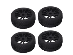 4 Pneus De Borracha Rc Com 12 Buracos Aderência Perfeita Função Amortecimento Para Carro Rc 1/8 Aro De Roda