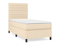 Box Spring Bed, Box Spring Beds Vidaxl Creme Tecido (90 X 190 Cm)