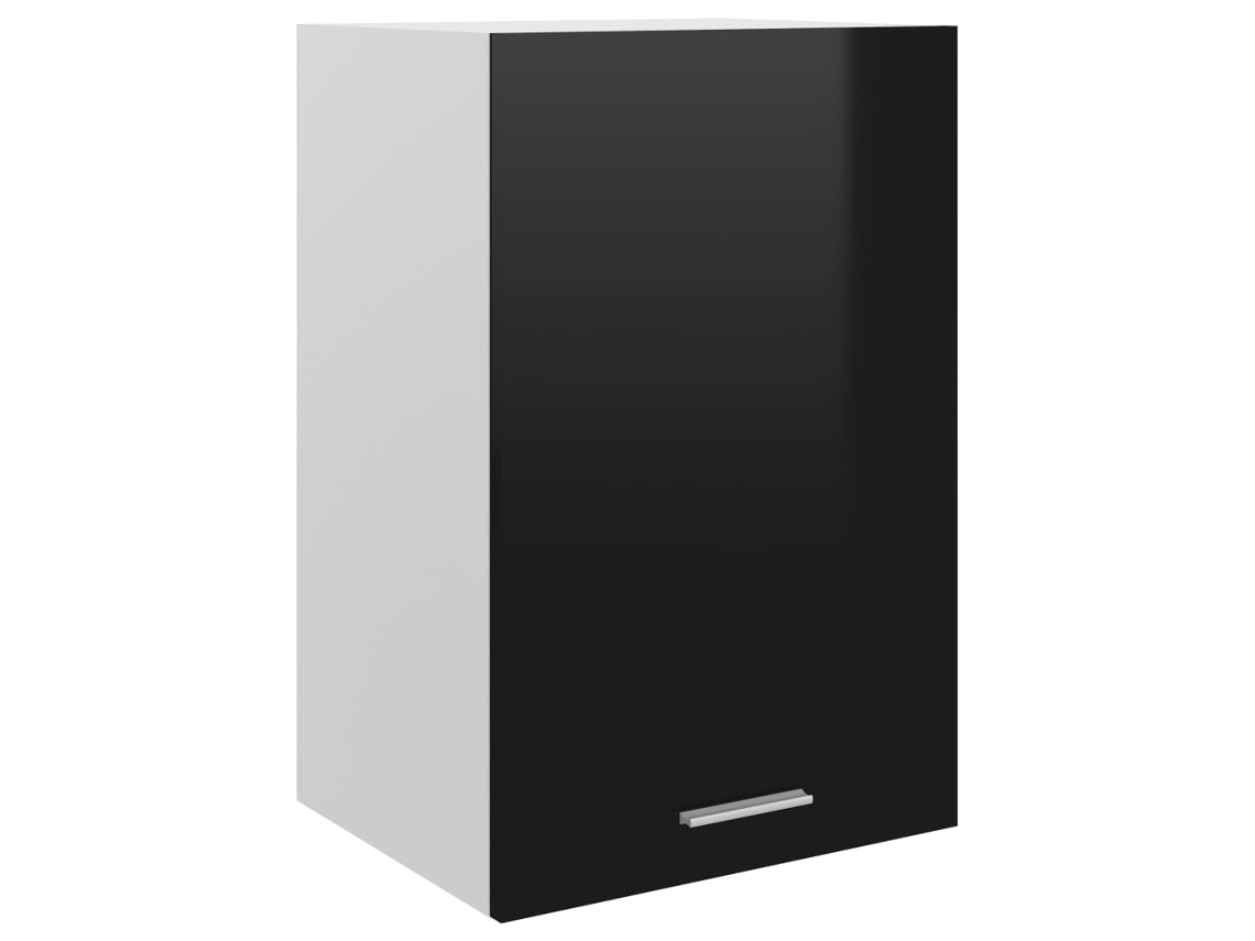 Vidaxl Armário De Parede “lyon” Derivados De Madeira Preto Brilhante