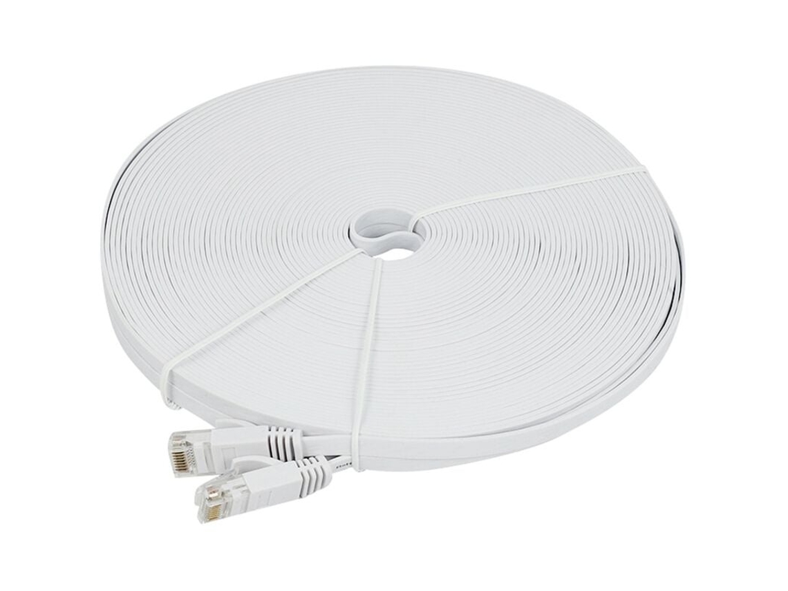 Lurelia Cabo Ethernet Cat6 Rj45 10 Gbps 250 Mhz 100 Pés Plano Banhado A Ouro Branco Para Rede Lan