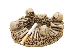 Copo de Coco Caveira de Resina, Decoração Halloween, Organizador de Joias, Cinzeiro