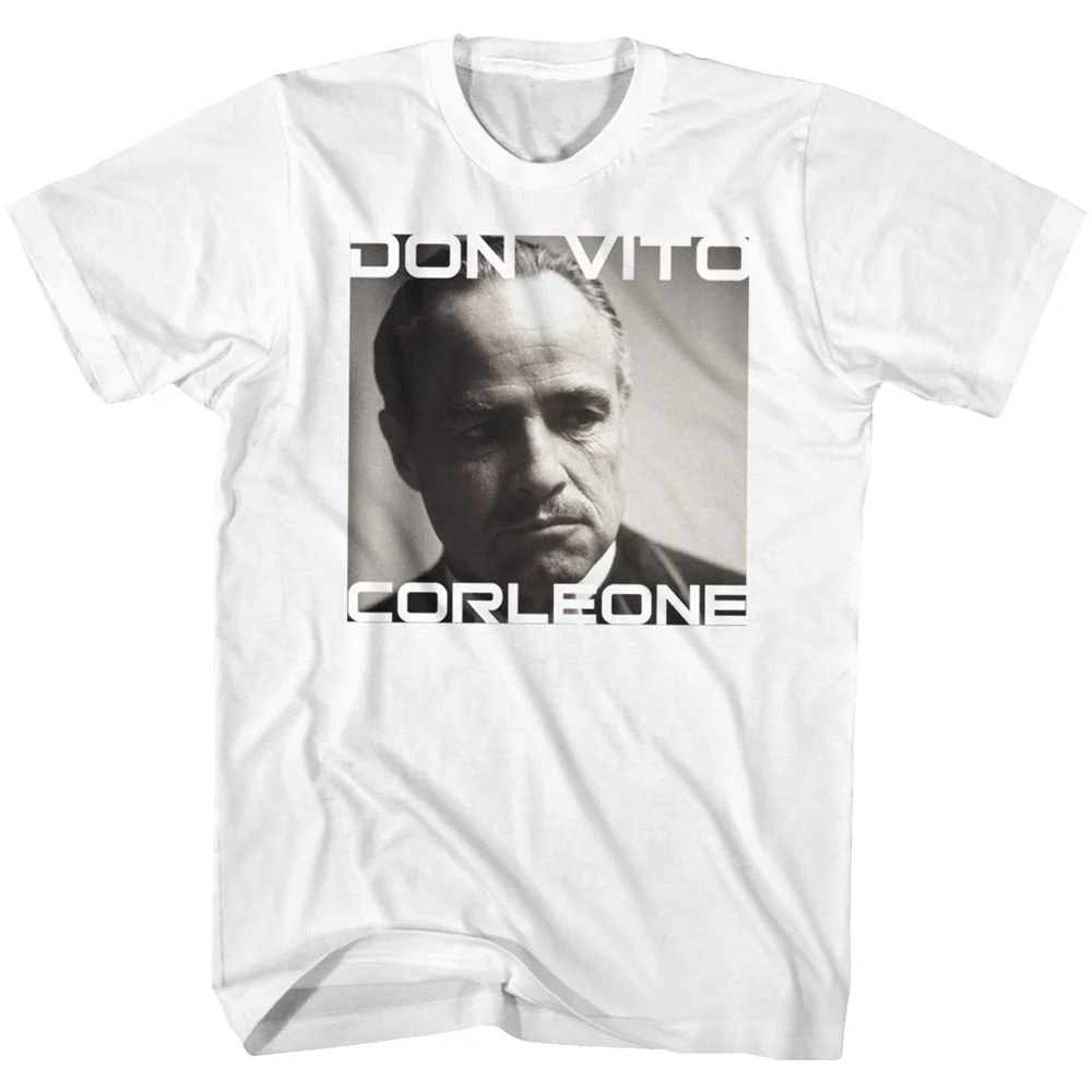 Unisex Adult T-shirt Rockinstone Godfather Don Vito White Sizem