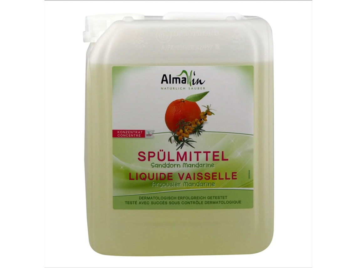 Detergente Loiça Ecológico Natural 5l Concentrado Biodegradável Suave Com Aroma De Espinheiro-marítimo E Tangerina