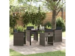 Vidaxl Conjunto De Jantar Para Jardim 5 Unid. Cinzeto Vime Pe