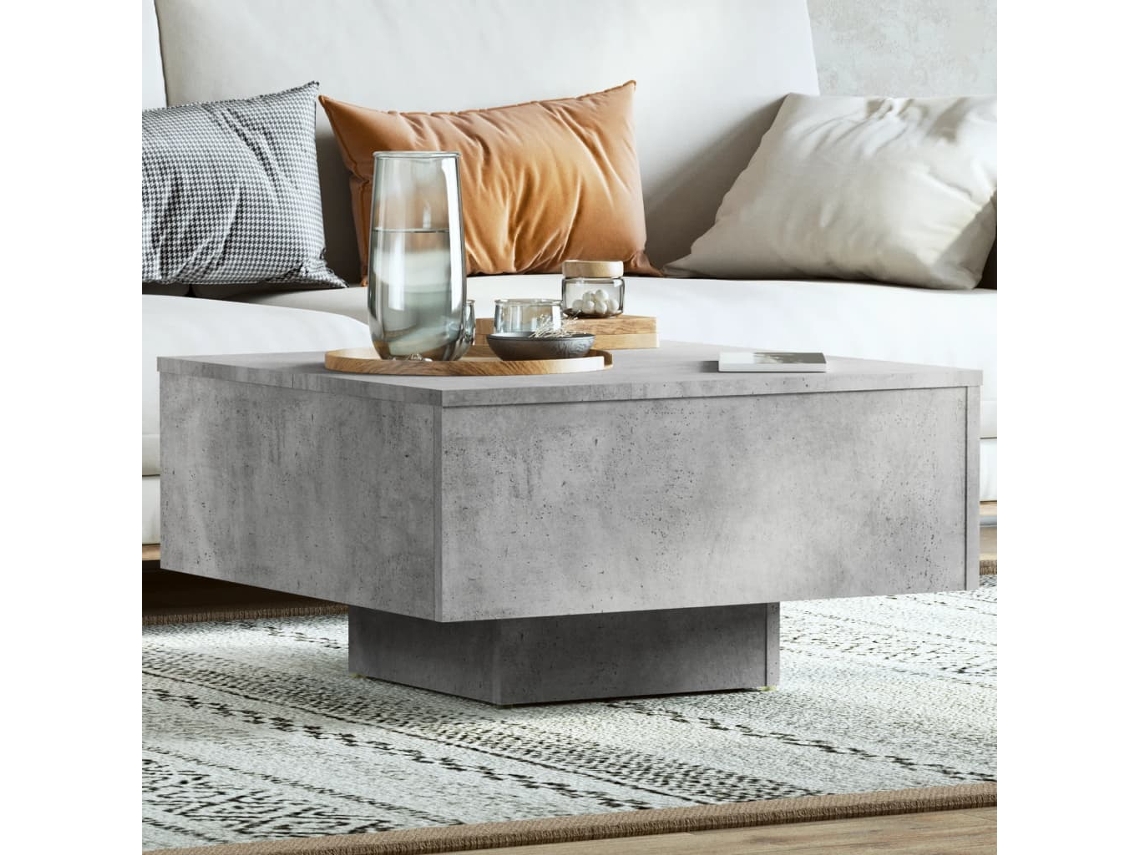 Vidaxl Mesa De Centro 60x60x31,5 Cm Derivados De Madeira Cinza Cimento