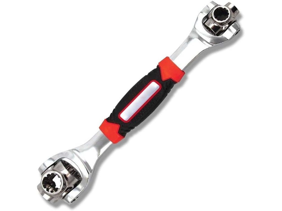 Chave universal 48 em 1 com cabeça giratória de 360°, ferramenta multifuncional para reparos domésticos e automotivos.