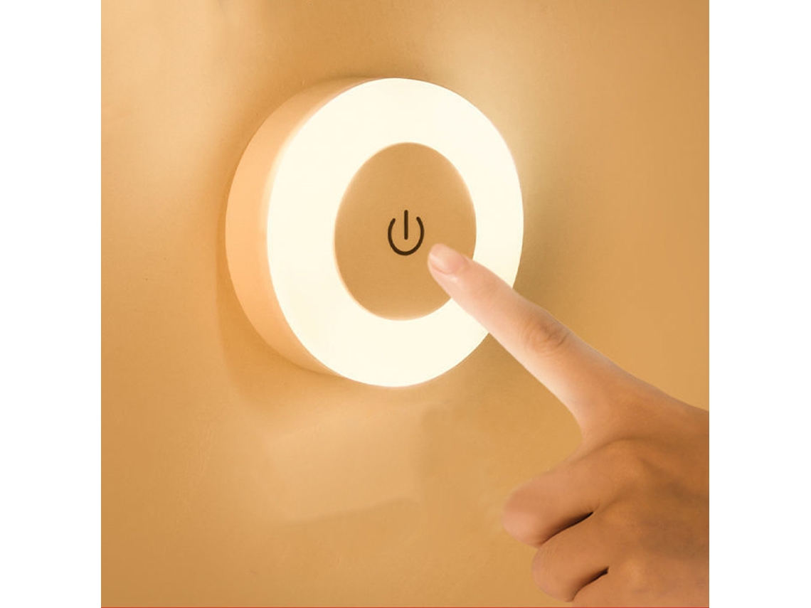 Luminária Noturna Led Econômica com Sensor de Toque, Carregamento Usb e Fixação Magnética na Parede. MDUG (luz Quente 3000k)