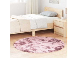 Vidaxl Tapete Shaggy De Pelo Alto Navarra 120x120 Cm Rosa Empoeirado