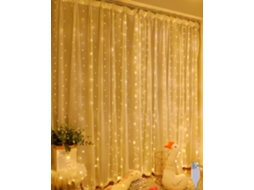Cortina de Luz Led Branca Quente com 200 Leds, 2m X 3m, Compatível com Decoração de Natal BRILVIBERA