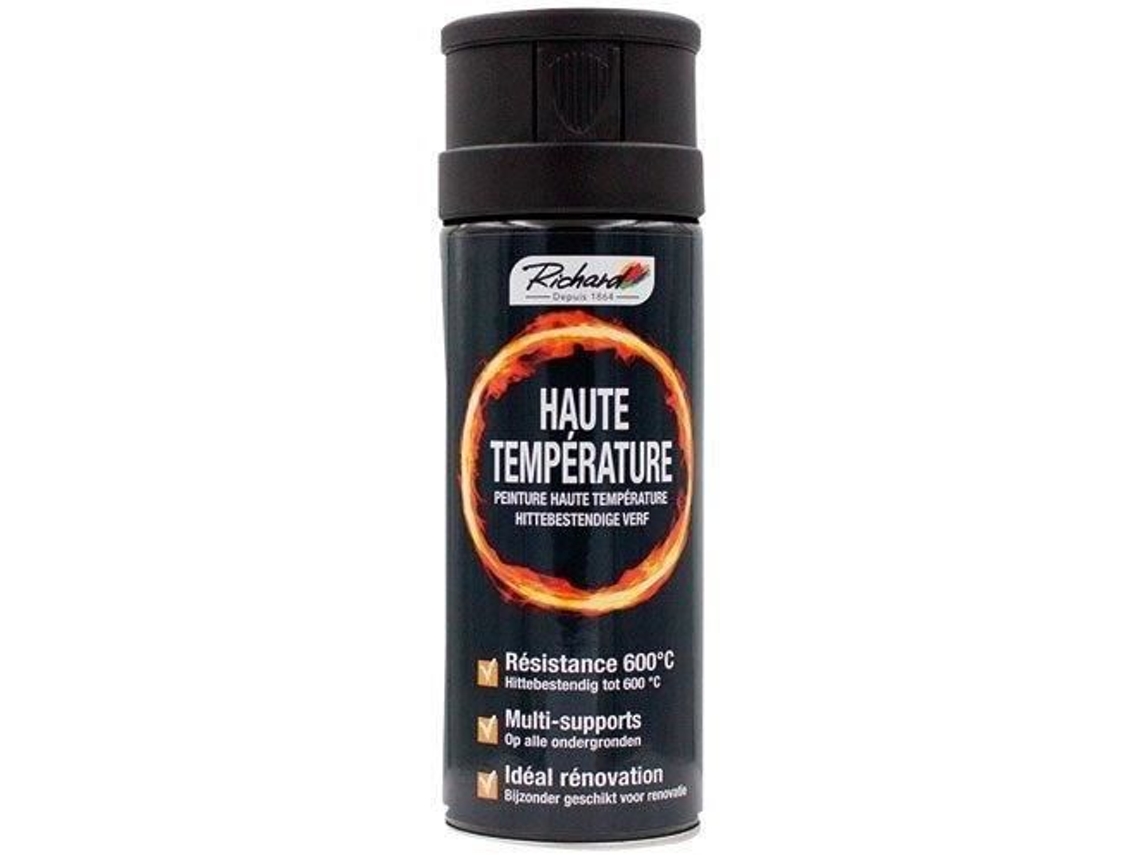 Spray de alta temperatura Richard 400ml resistente ao calor 600°C preto Richard Colors